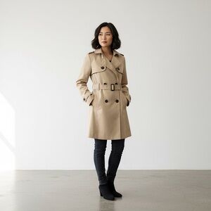 Zara Beige Double-Breasted Trench Coat